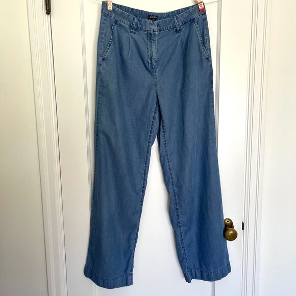 J Crew Lightweight Wide-leg Soft Chambray Jeans | Size 2 - Picture 2 of 9